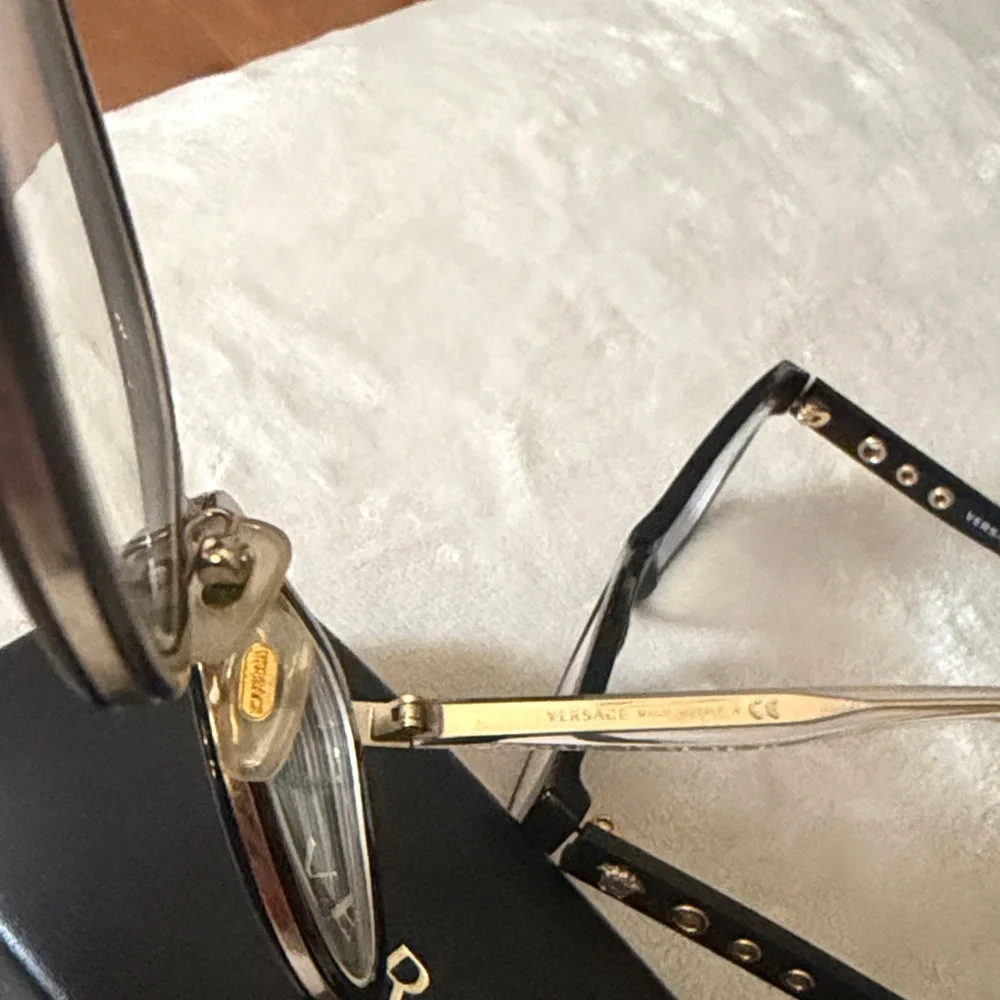 Versace Black and Gold Cat-Eye Optical Glasses